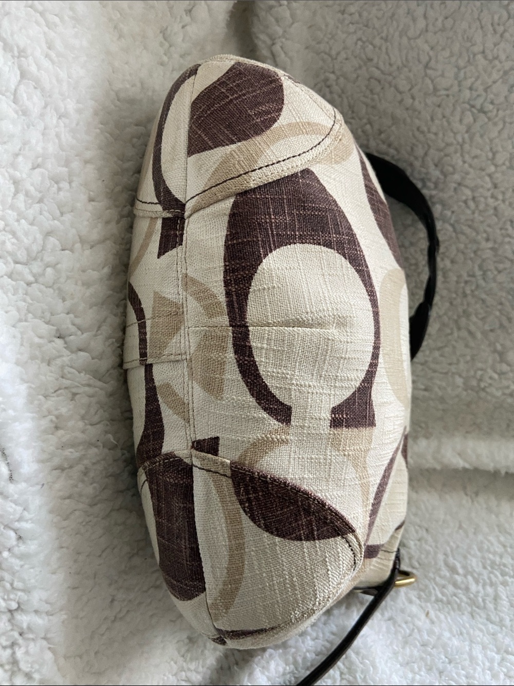 Y2Y Coach Carly Tonal Signature C Hobo Bag #12190 – Brown & Cream - Picture 9 of 11